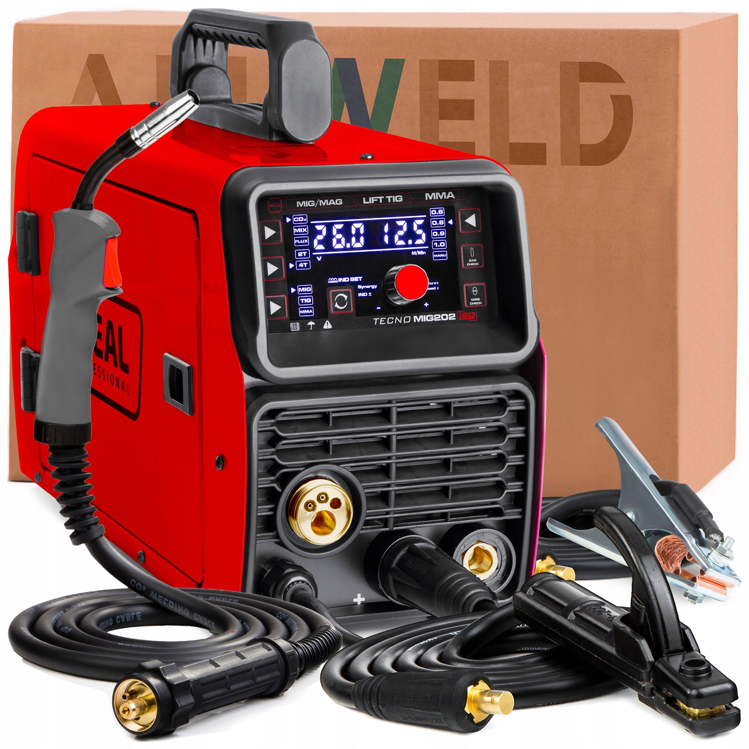 SEMI-AUTOMATIC IDEAL TECNO MIG 202 TIG LIFT 230V 200A SYNERGY SOLDERING
