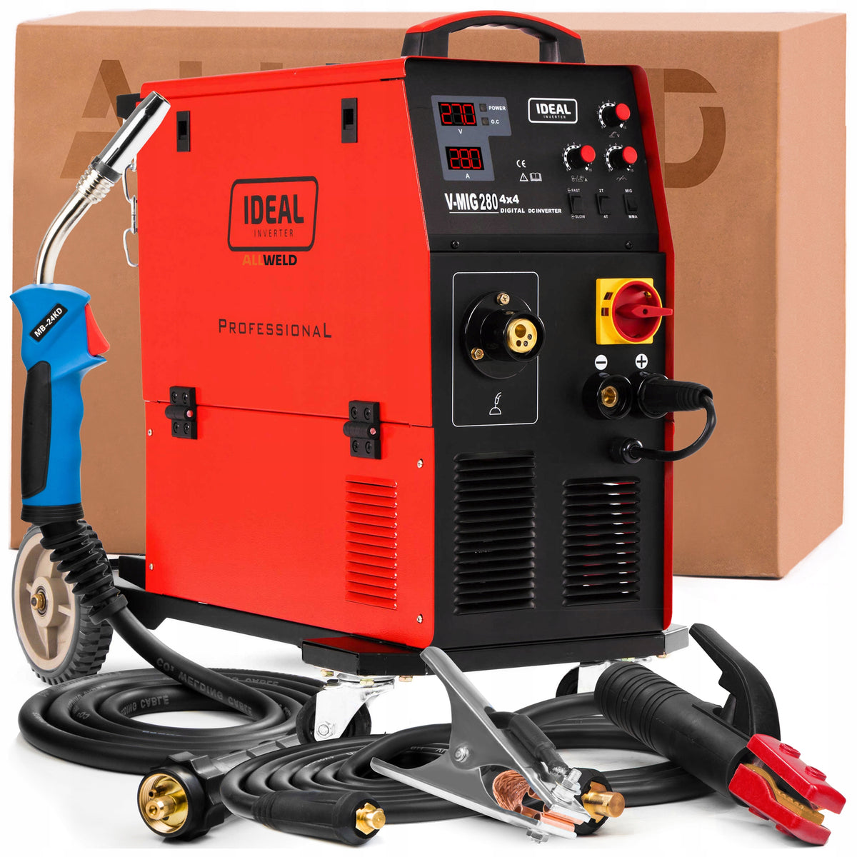 SEMI-AUTOMATIC IDEAL V-MIG 280 4X4 MIG MAG MMA FLUX 400V 280A SOLDERING