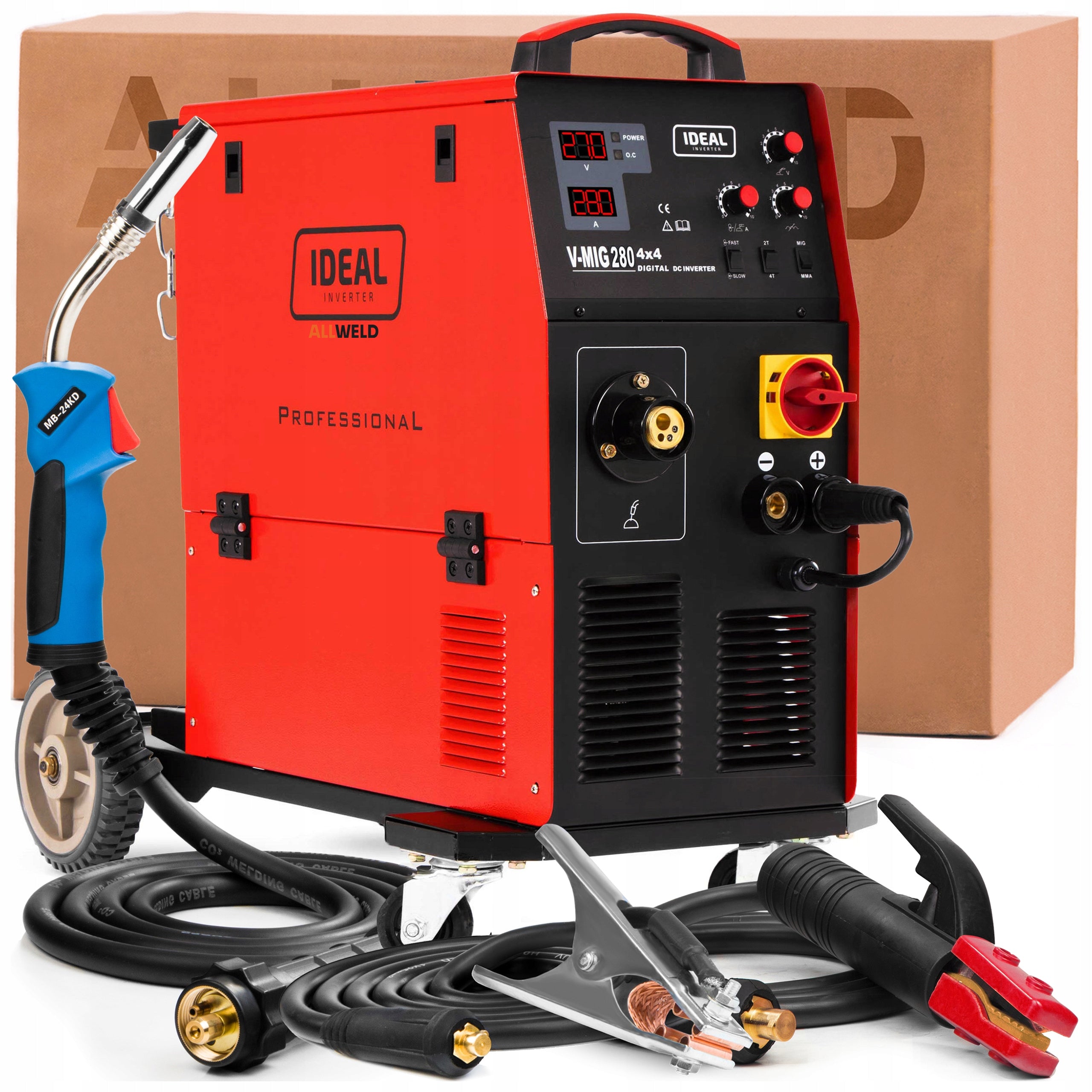 SEMI-AUTOMATIC IDEAL V-MIG 280 4X4 MIG MAG MMA FLUX 400V 280A SOLDERING