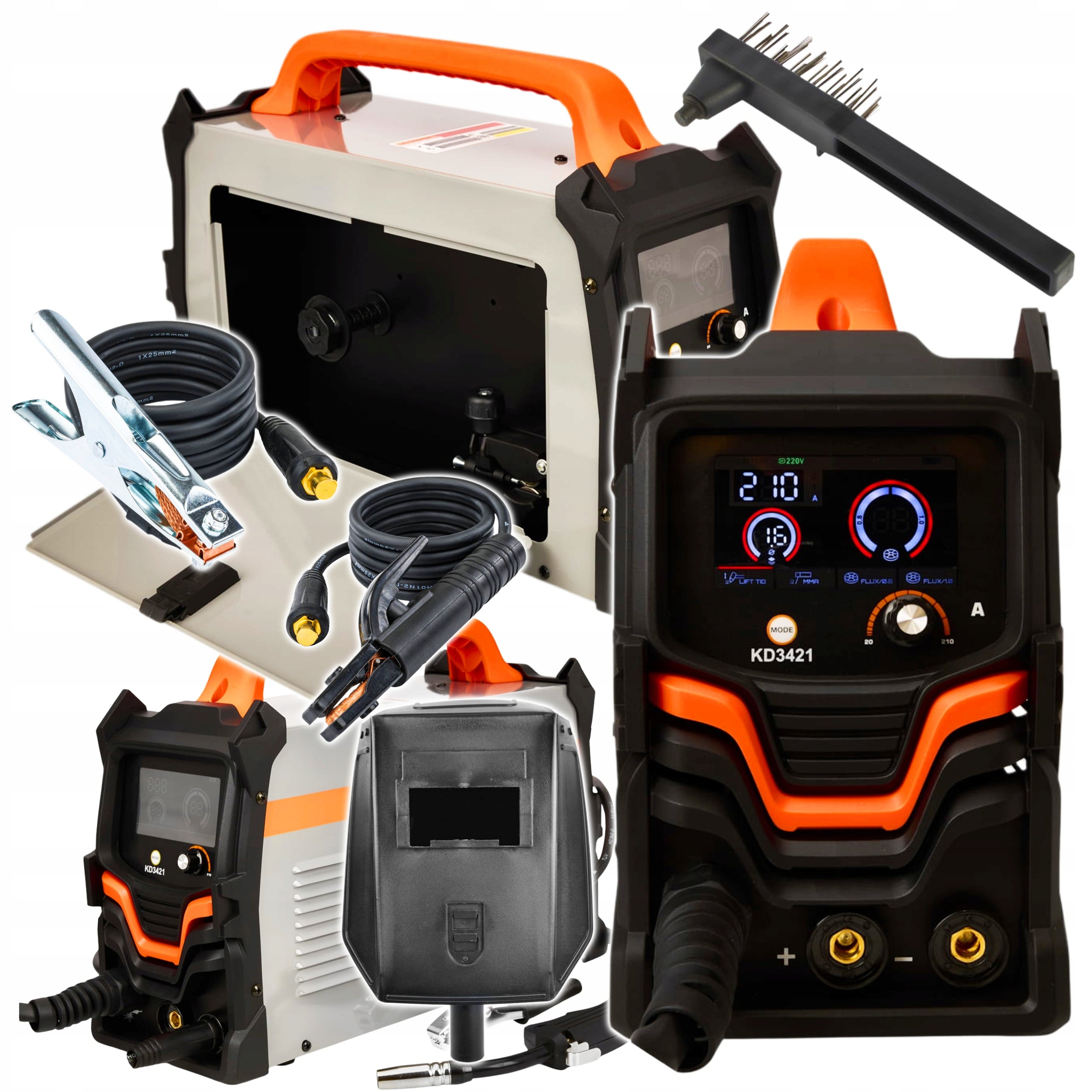 SEMI-AUTOMATIC INVERTER WELDING MACHINE 3IN1 MIG/MAG/TIG 20-220 A 230 V KRAFT&DELE