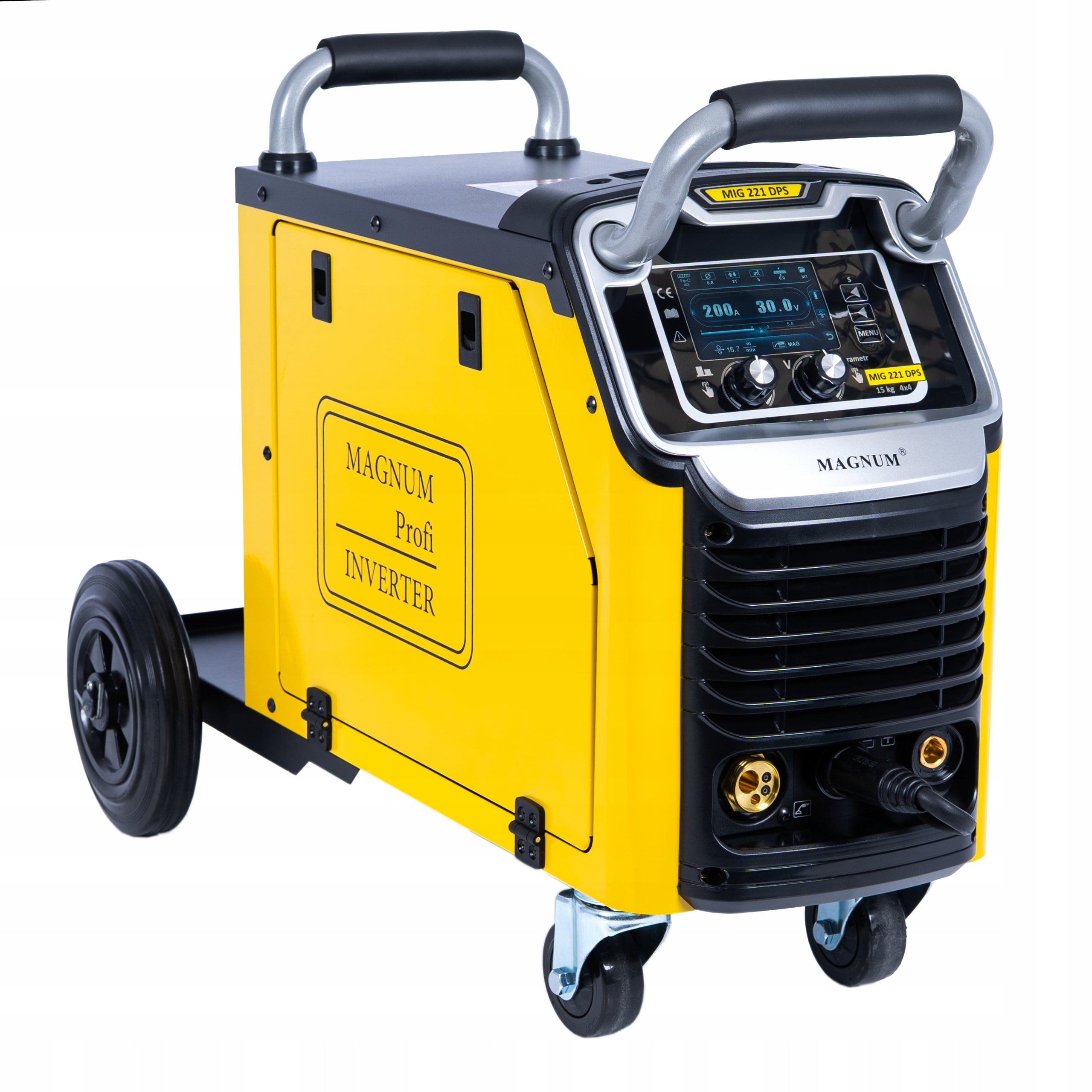 SEMI-AUTOMATIC WELDER MIG 221 DUAL PULSE SYNERGY 4x4 15kg 200A/60% MAGNUM Manufacturer code U MI 221 DPS15