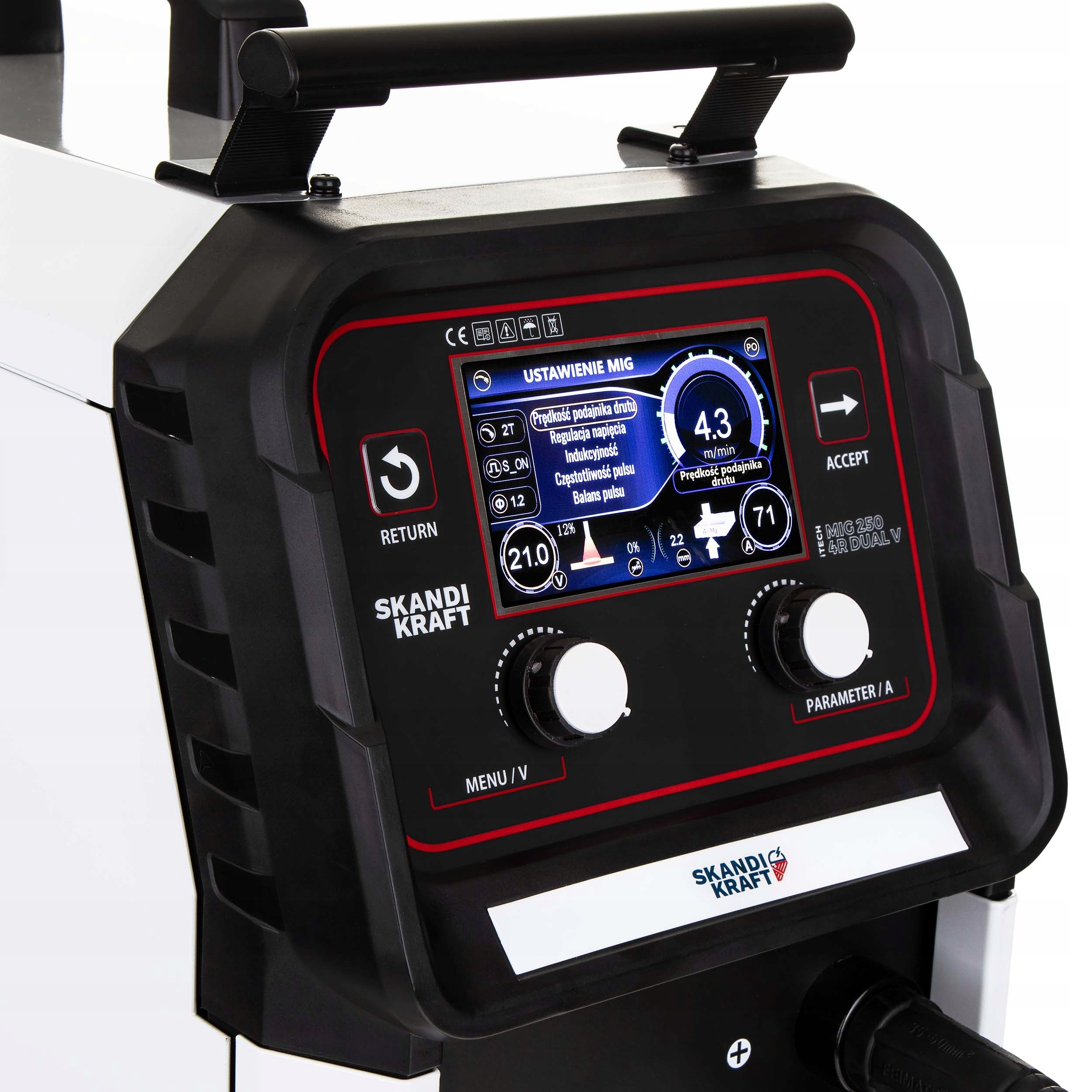 SEMI-AUTOMATIC WELDER MIG/MMA/TIG iTech MIG 250 4R 3in1 250A SKANDI KRAFT Manufacturer code iTECH MIG 250