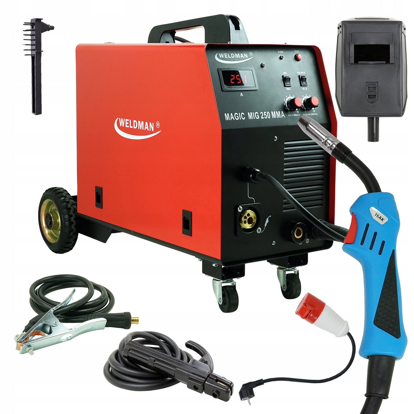 SEMI-AUTOMATIC WELDER MIGOMAT MAGIC MIG 250 MMA IGBT 4x4 200A WELDMAN
