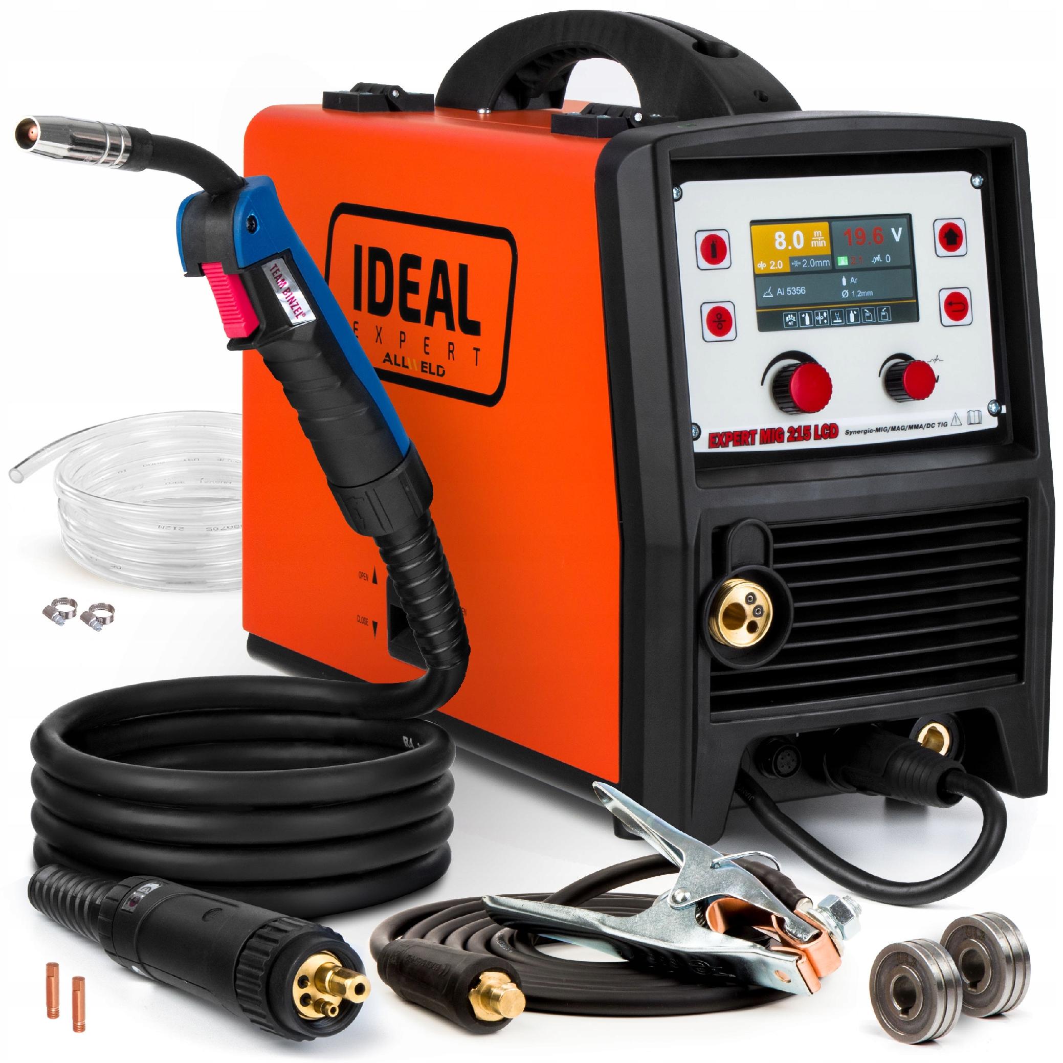 SEMI-AUTOMATIC WELDING MACHINE IDEAL EXPERT MIG 215 LCD MMA TIG 230V 200A ALUMINIUM