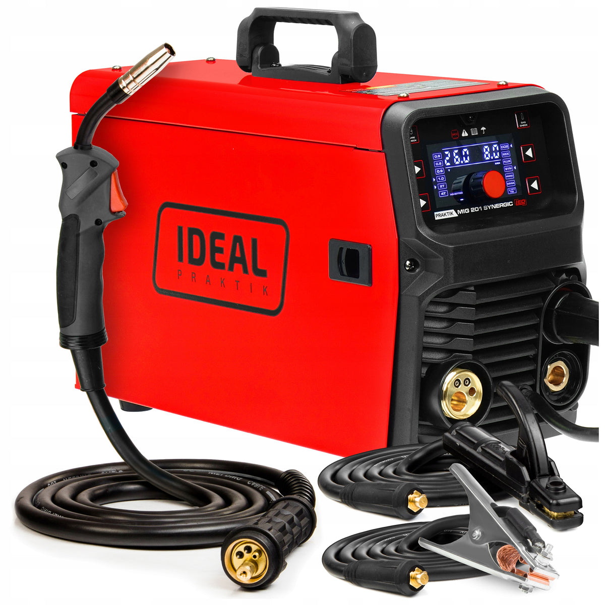 SEMI-AUTOMATIC WELDING MACHINE IDEAL PRAKTIK MIG 201 SYNERGIC LED MMA TIG 230V 200A EAN (GTIN) 5907195567453