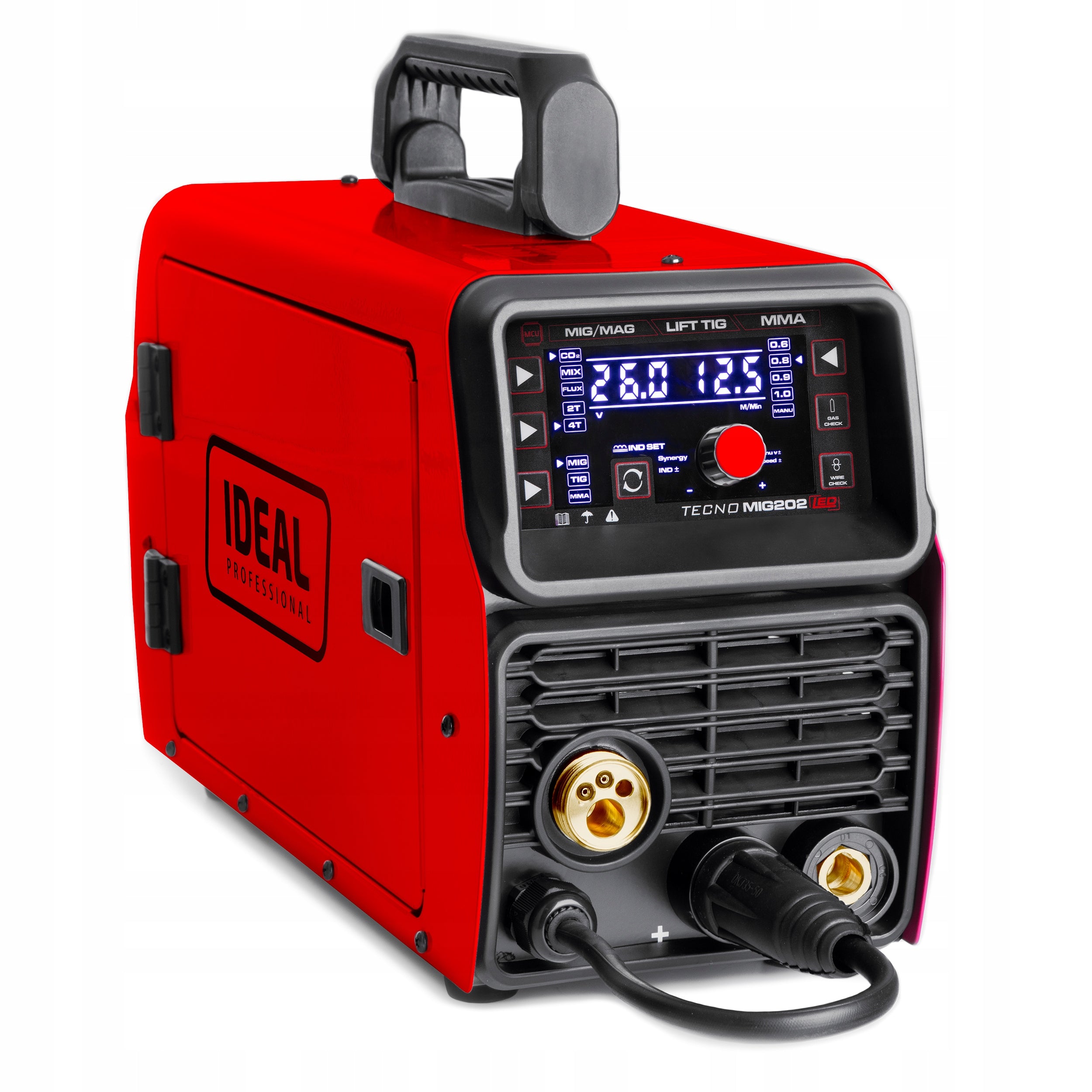 SEMI-AUTOMATIC WELDING MACHINE IDEAL TECNO MIG 202 LED MMA TIG SYNERGIC 200A 230V Brand IDEAL