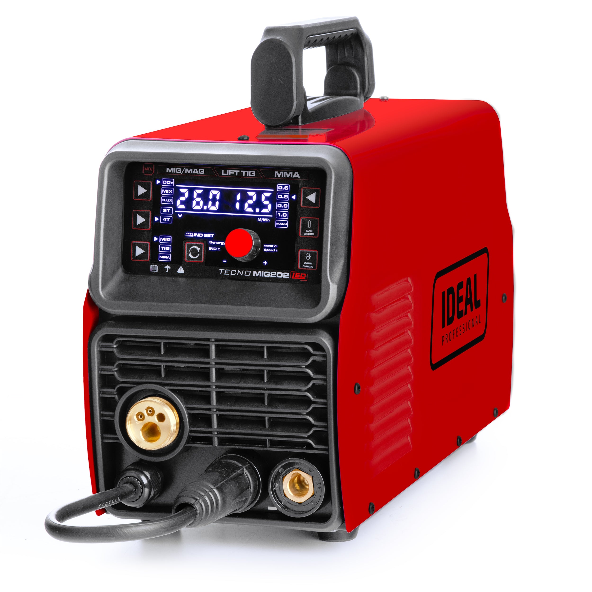 SEMI-AUTOMATIC WELDING MACHINE IDEAL TECNO MIG 202 LED MMA TIG SYNERGIC 200A 230V Packaging status original