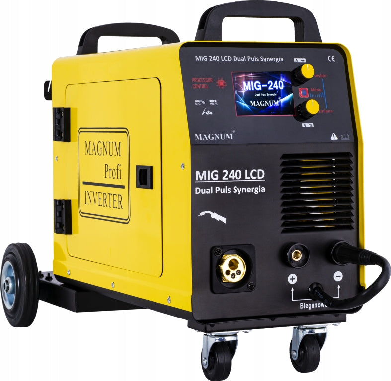 SEMI-AUTOMATIC WELDING MACHINE MAGNUM MIG 240 LCD DUAL PULSE SYNERGY 3IN1 Brand Magnum