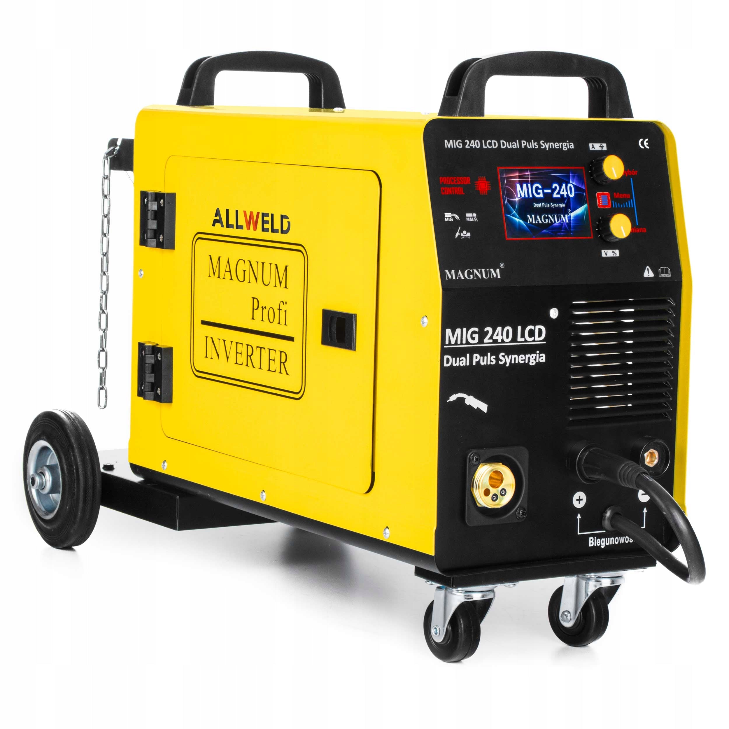 SEMI-AUTOMATIC WELDING MACHINE MAGNUM MIG 240 LCD DUAL PULSE SYNERGY 3IN1 Packaging status original
