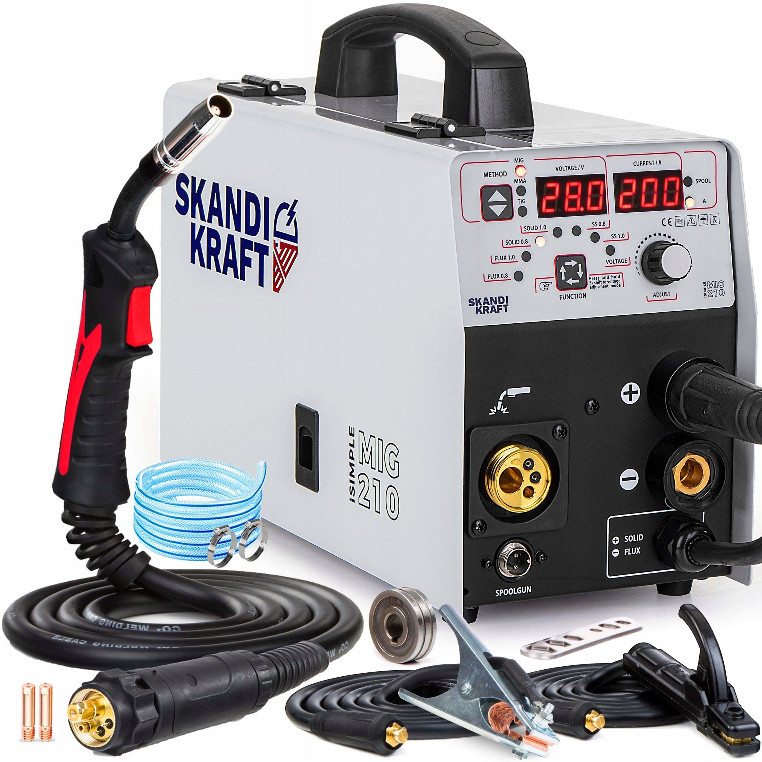 SEMI-AUTOMATIC WELDING MACHINE MIG/MMA/TIG iSimple MIG 210 SKANDI KRAFT