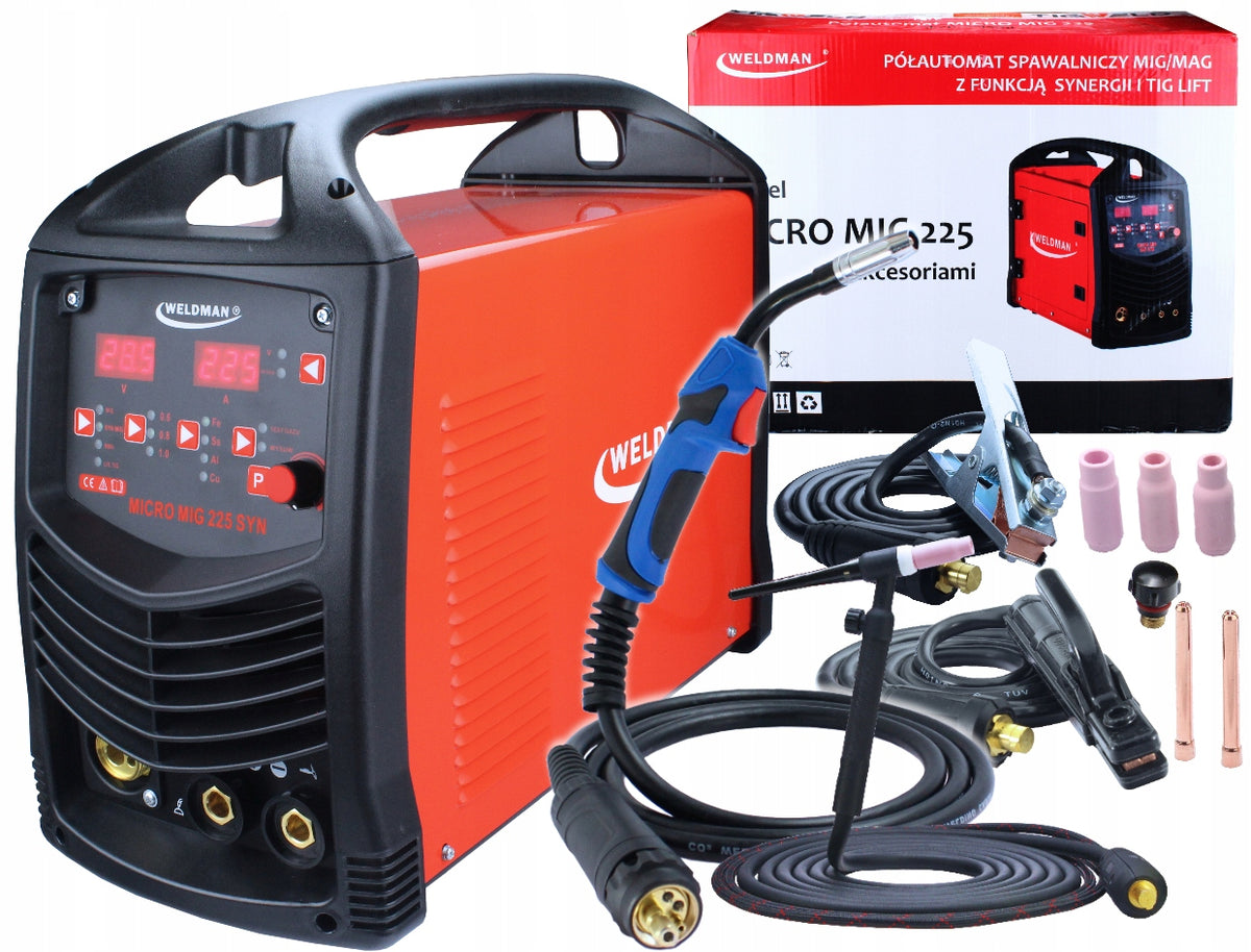 SEMI-AUTOMATIC WELDING MACHINE MIGOMAT MICRO MIG 225 SYNERGY MMA TIG LIFT WELDMAN