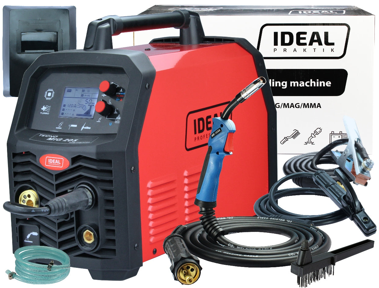 SEMI-AUTOMATIC WELDING MACHINE MIGOMAT TECNOMIG 205 LCD SYNERGIC ALU IDEAL