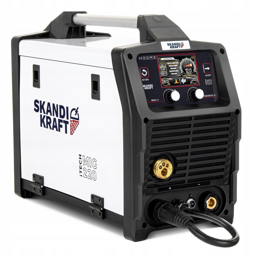 SEMI-AUTOMATIC WELDING MACHINE SKANDI KRAFT MIG 220 3IN1 SOLDERING SYNERGY 200A Packaging status original