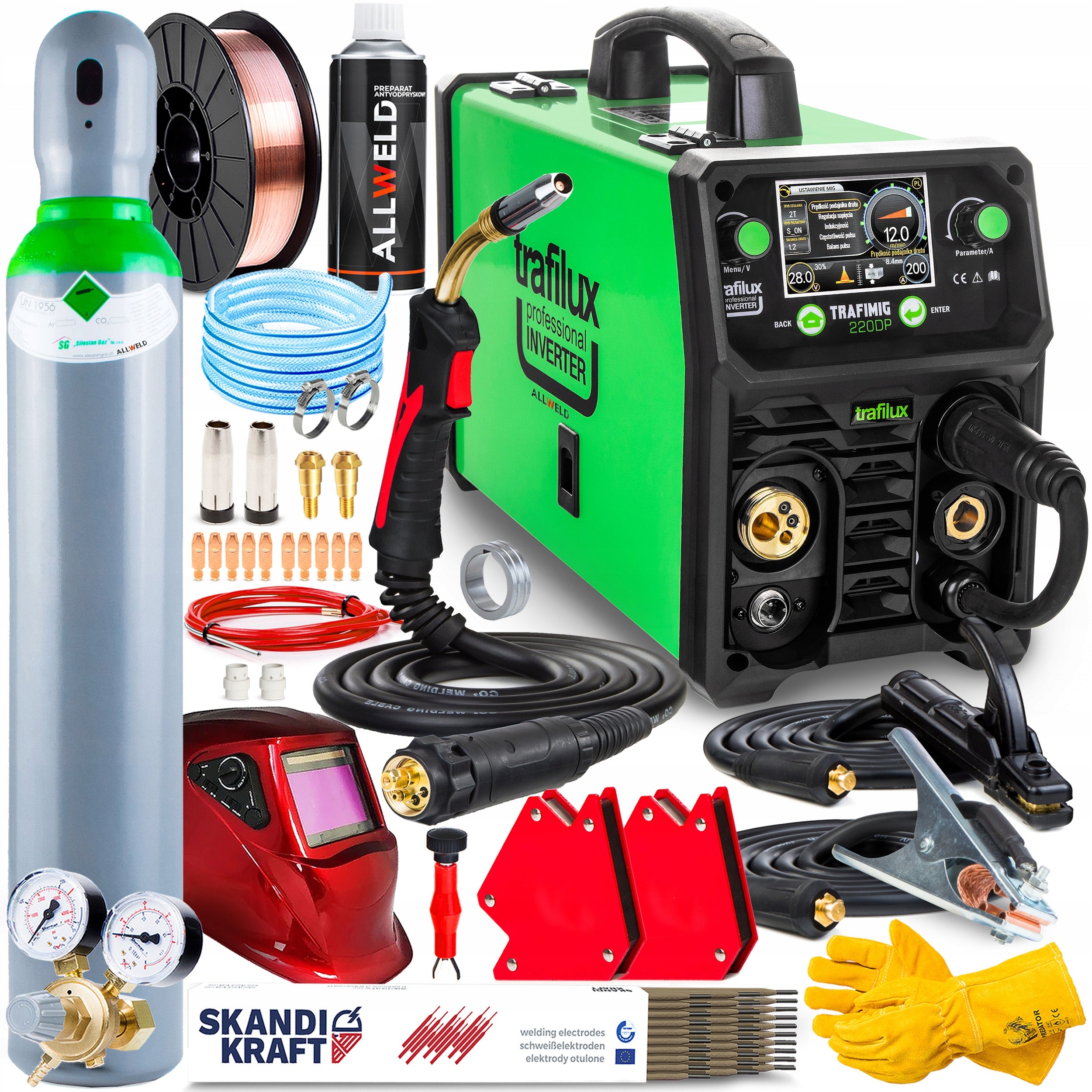 SEMI-AUTOMATIC WELDING MACHINE TRAFILUX HITMIG 220 DUAL PULSE MIG MAG MMA TIG 200A