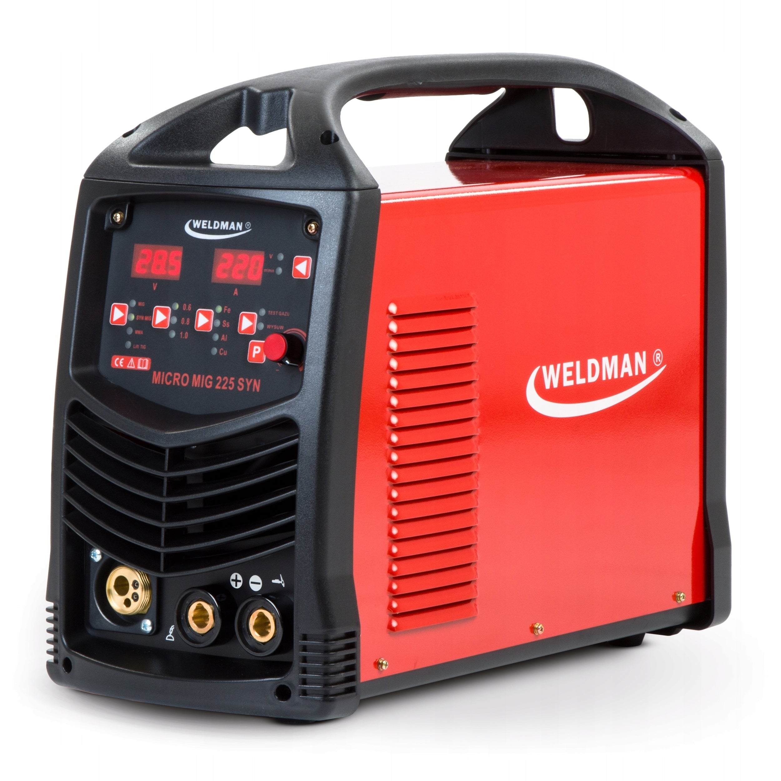 SEMI-AUTOMATIC WELDING MACHINE WELDMAN MICRO MIG 225 SYNERGY MMA TIG 230V 220A 3IN1 Manufacturer code 103 107 #ZESTAW1AK