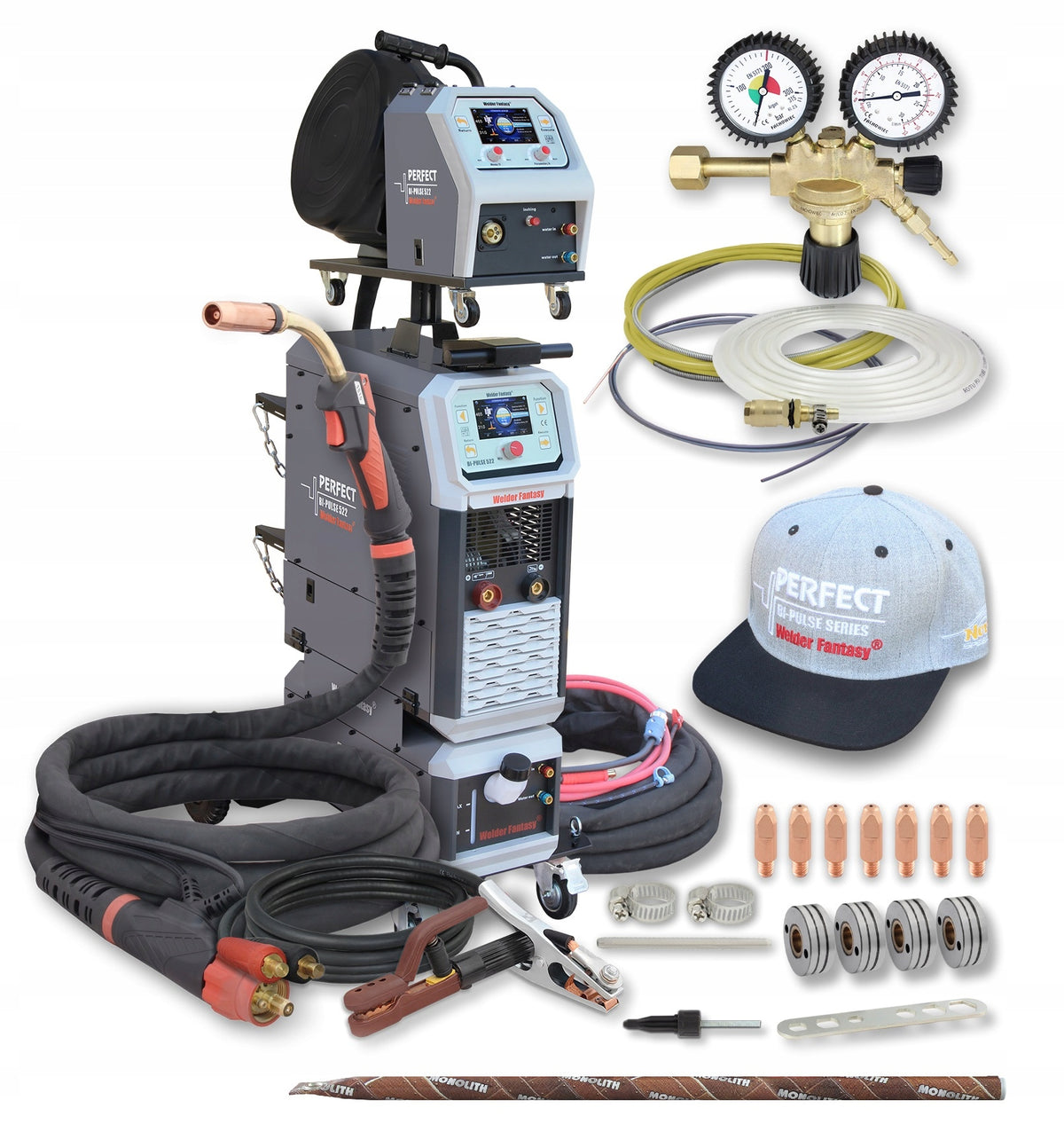 SEMI-AUTOMATIC WELDING MIGOMAT BIPULSE 522 WELDING MACHINE MIG MAG TROLLEY COOLER