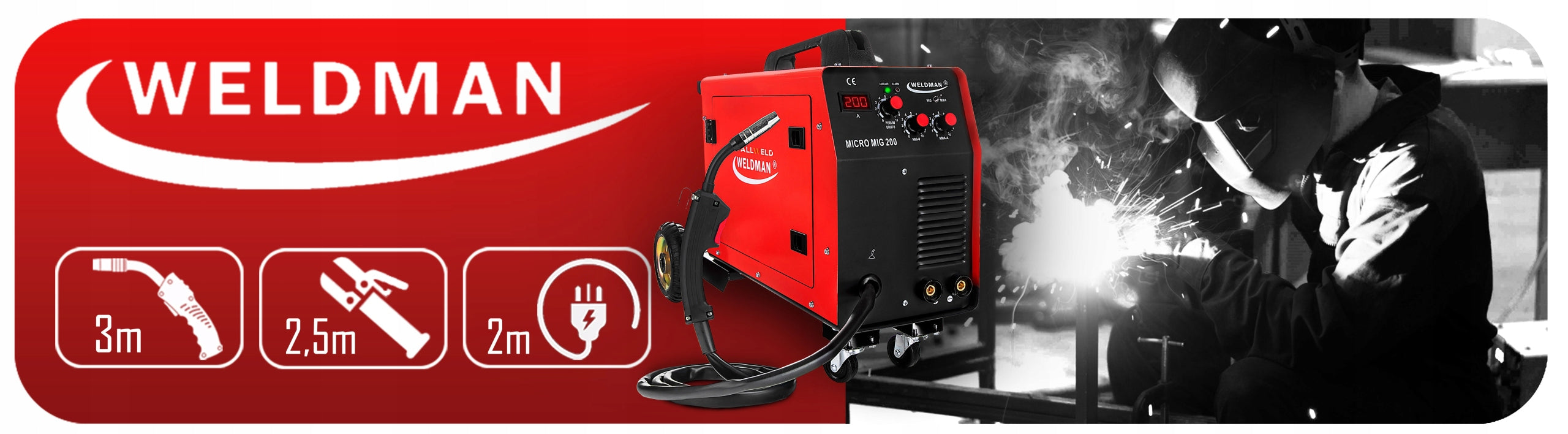 SEMI-AUTOMATIC WELDING MIGOMAT WELDMAN MICRO MIG 200 200A 230V CHASSIS Manufacturer code MICRO MIG 200#ZESTAW1AK