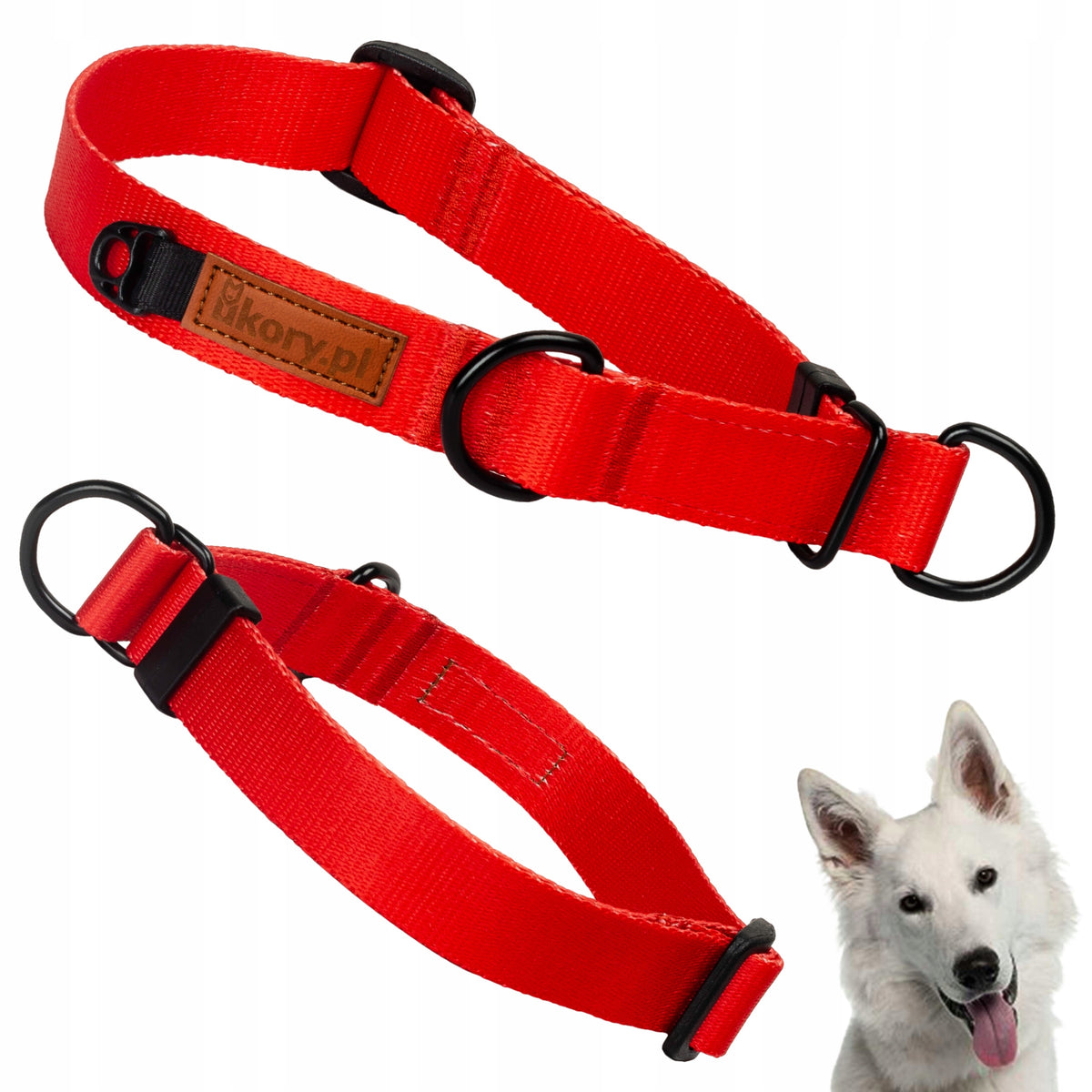 SEMI-CLAMP collar for pulling dog terrier 26-34 cm Ukory RED