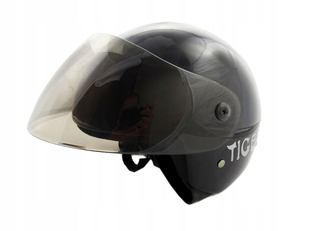 SEMI-OPEN HELMET TIGER SCOOTER CHOPPER - BLACK S Manufacturer's catalog number MOTOLP-CZARNY-S