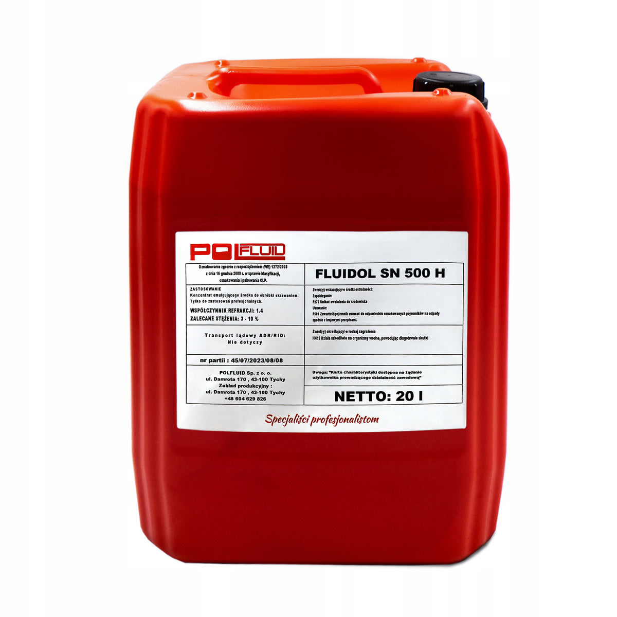 SEMI-SYNTHETIC COOLANT POLFLUID SN500 20L