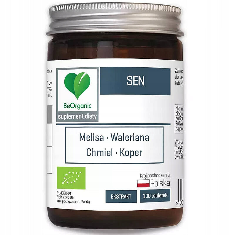 SEN 100 tablets BeOrganic BIO lemon balm valerian hops dill