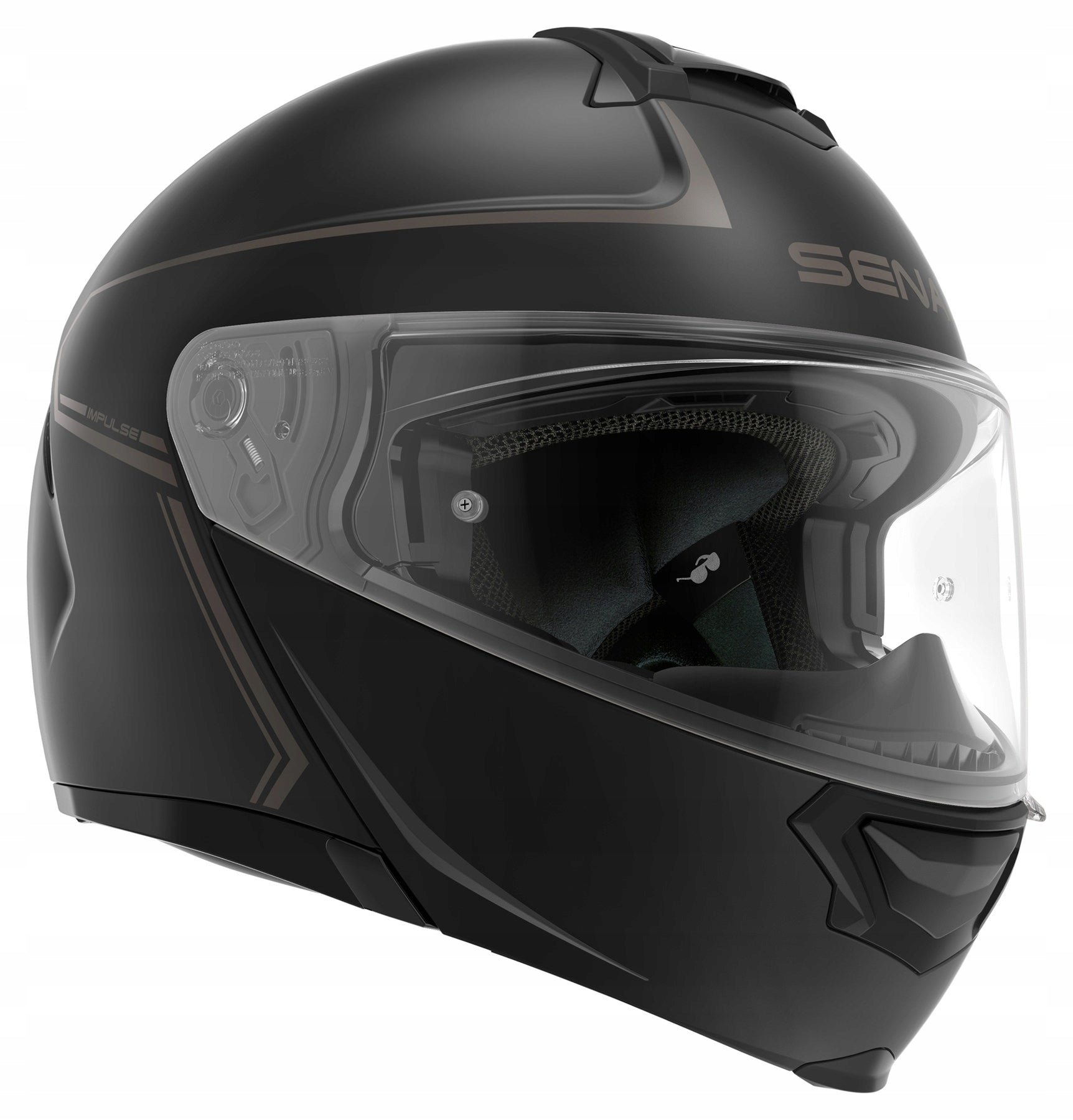 SENA IMPULSE Jaw Tourist Motorcycle Helmet For Chopper Crusier Size XL