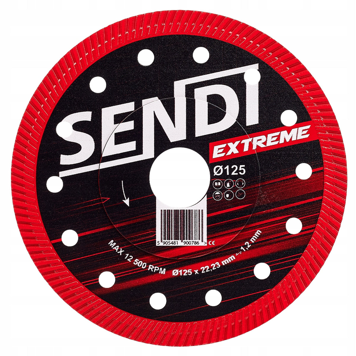 SENDI EXTREME 125 mmDiamond disc for stoneware 1,2 mm Slim Manufacturer code 01961204387