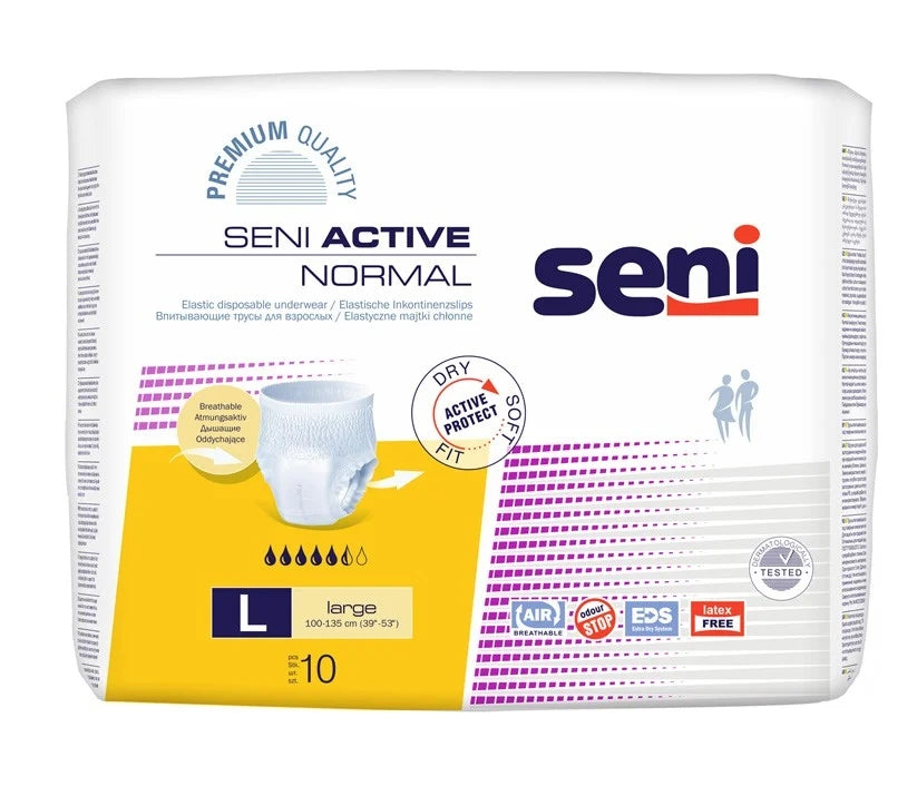 Windeln - Höschen SENI ACTIVE NORMAL Premium Large, 10 Stk 