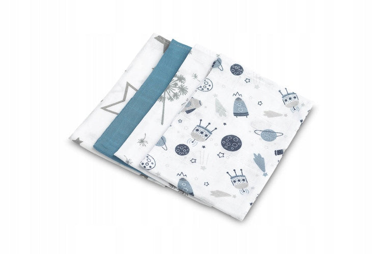 SENSILLO MUSLIN DIAPERS 35x35 mini diaperS MUSLIN DOWNPOUR Kind muslin