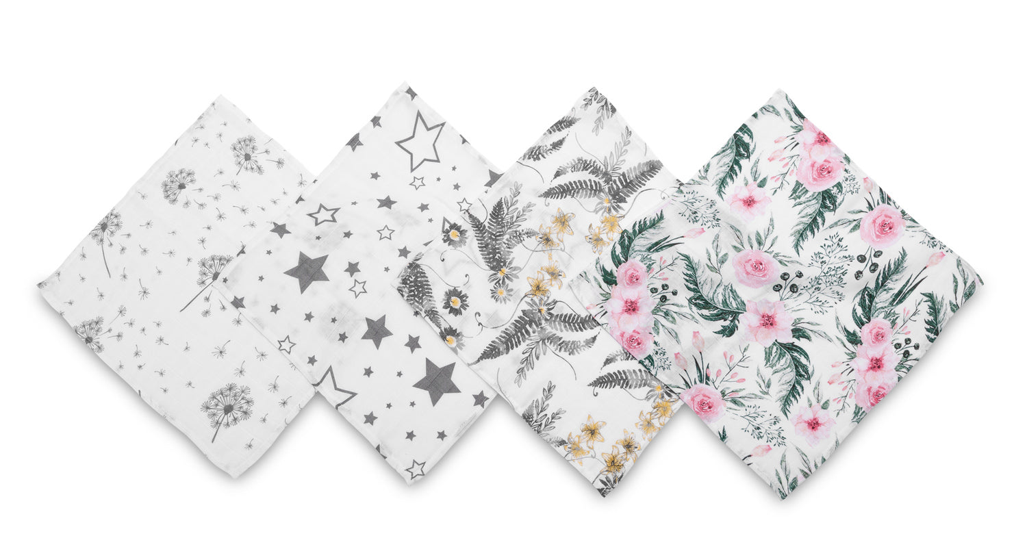SENSILLO MUSLIN DIAPERS COTTON RELIEFS 4 pieces Girl