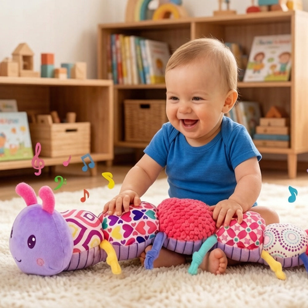 SENSORY TOY FOR MUSICAL PLUSH INTERACTIVE CATERPILLAR Dominant color purple