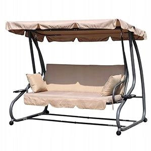 SERENA GARDEN SWING, 3-SEATER, FOLD-OUT 2IN1, MATTRESS, PILLOWS Line LUIS