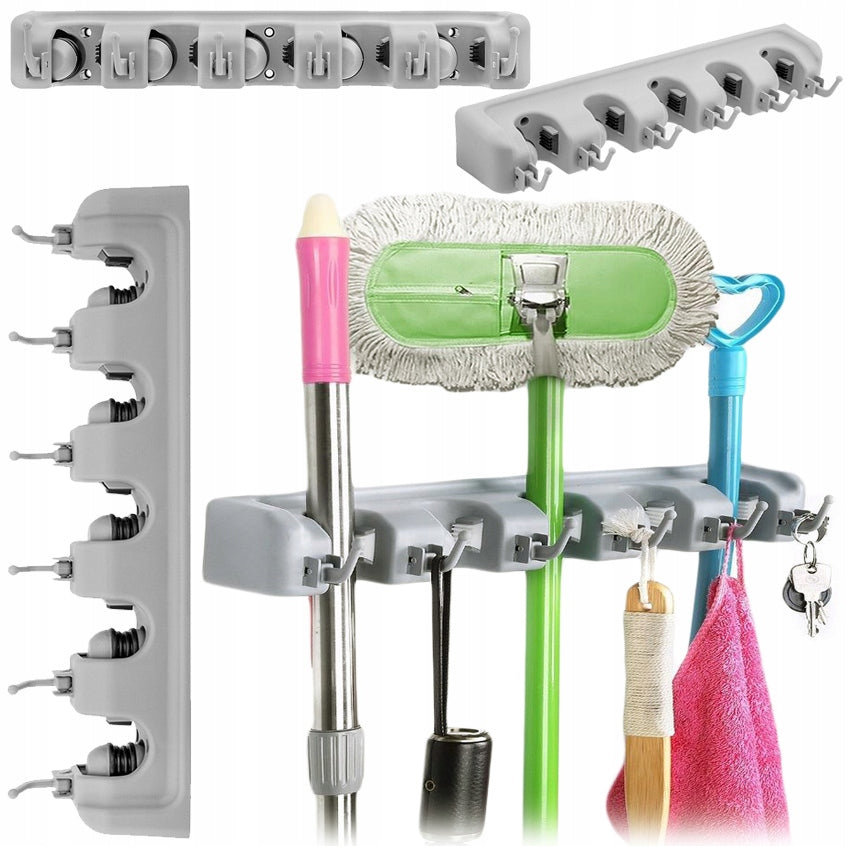 SERIAL HANGER TOOL HOLDER BROOM MOP RAKE 5 seats 40cm