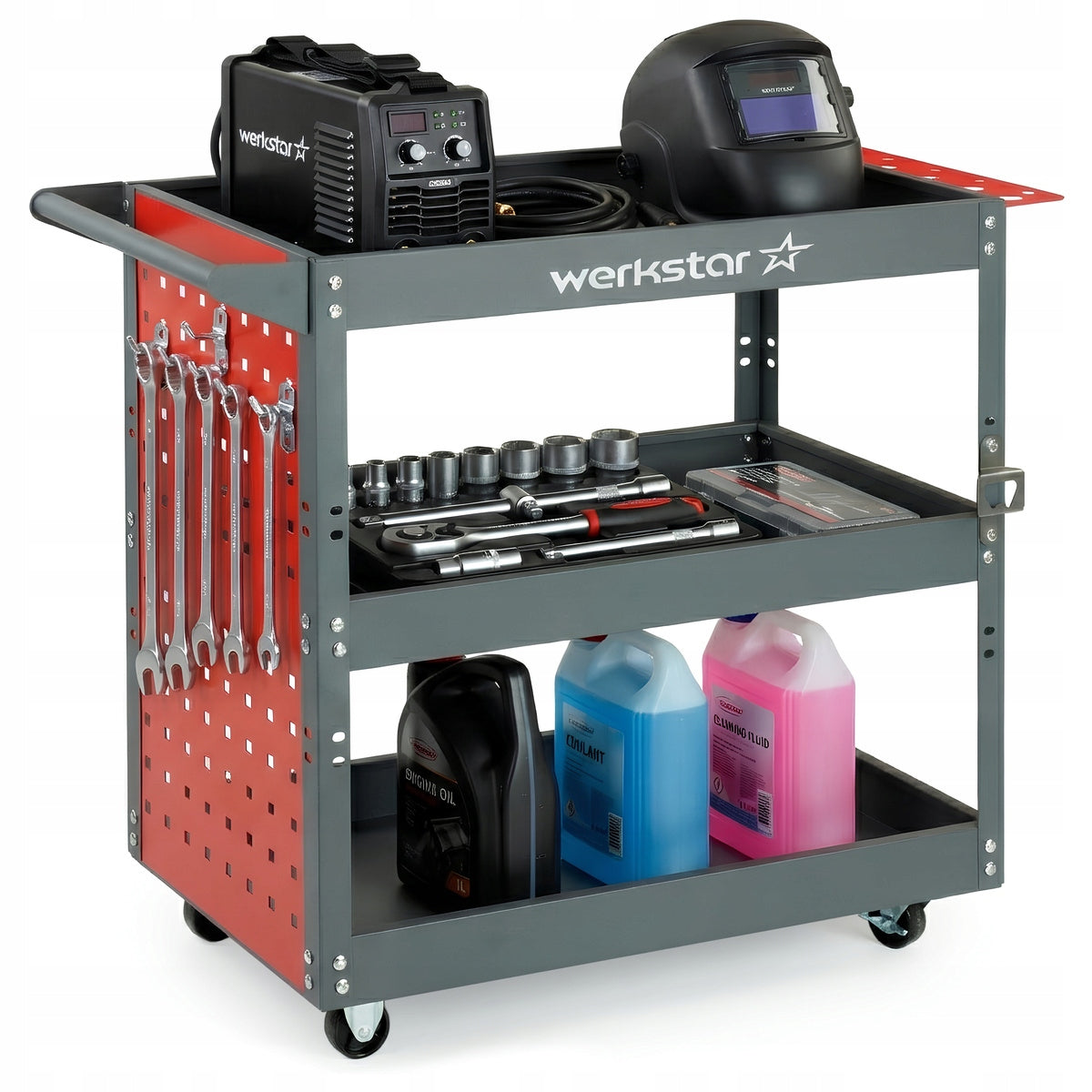 SERVICE TOOL TROLLEY WITH WALL 3 SHELVES