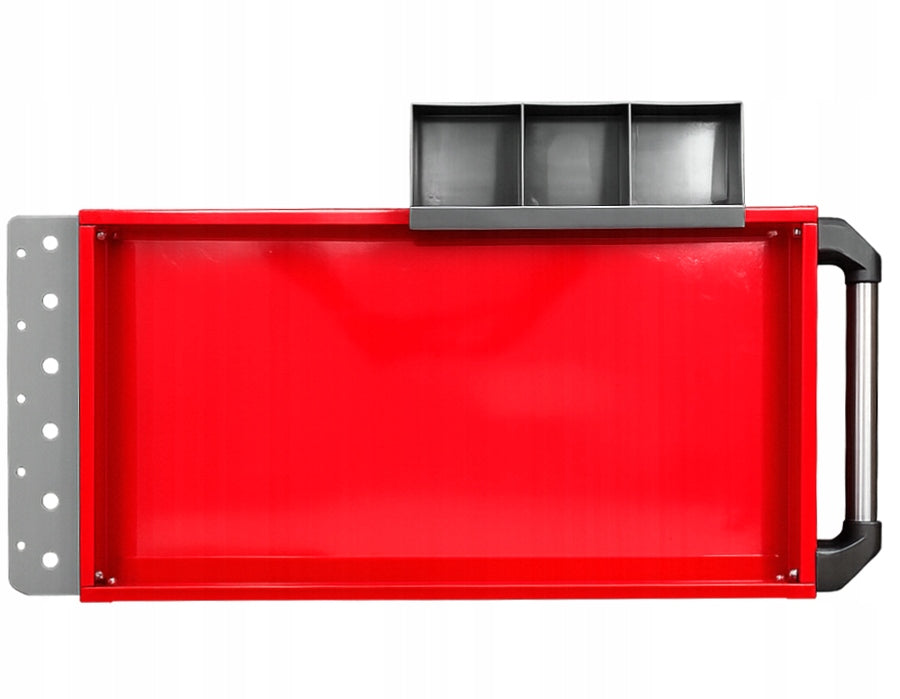 SERVICE TOOL WORKSHOP MOUNTING CART 3 SHELVES BEARING WHEELS Color red
