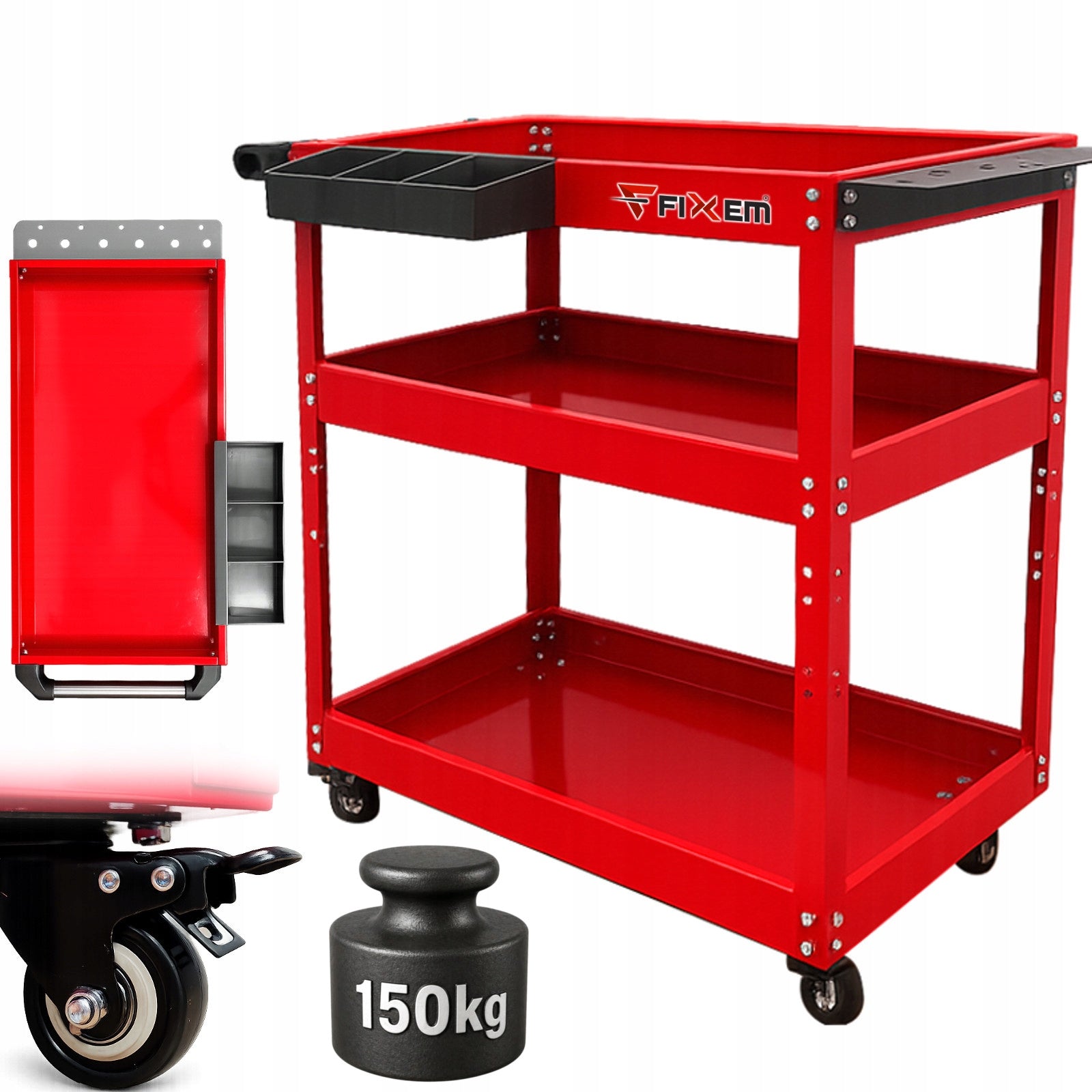 SERVICE TOOL WORKSHOP MOUNTING CART 3 SHELVES BEARING WHEELS