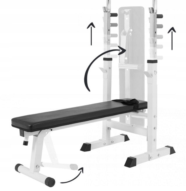 SET 100kg bench + barbell Bituminous loads Maximum user weight 200 kg