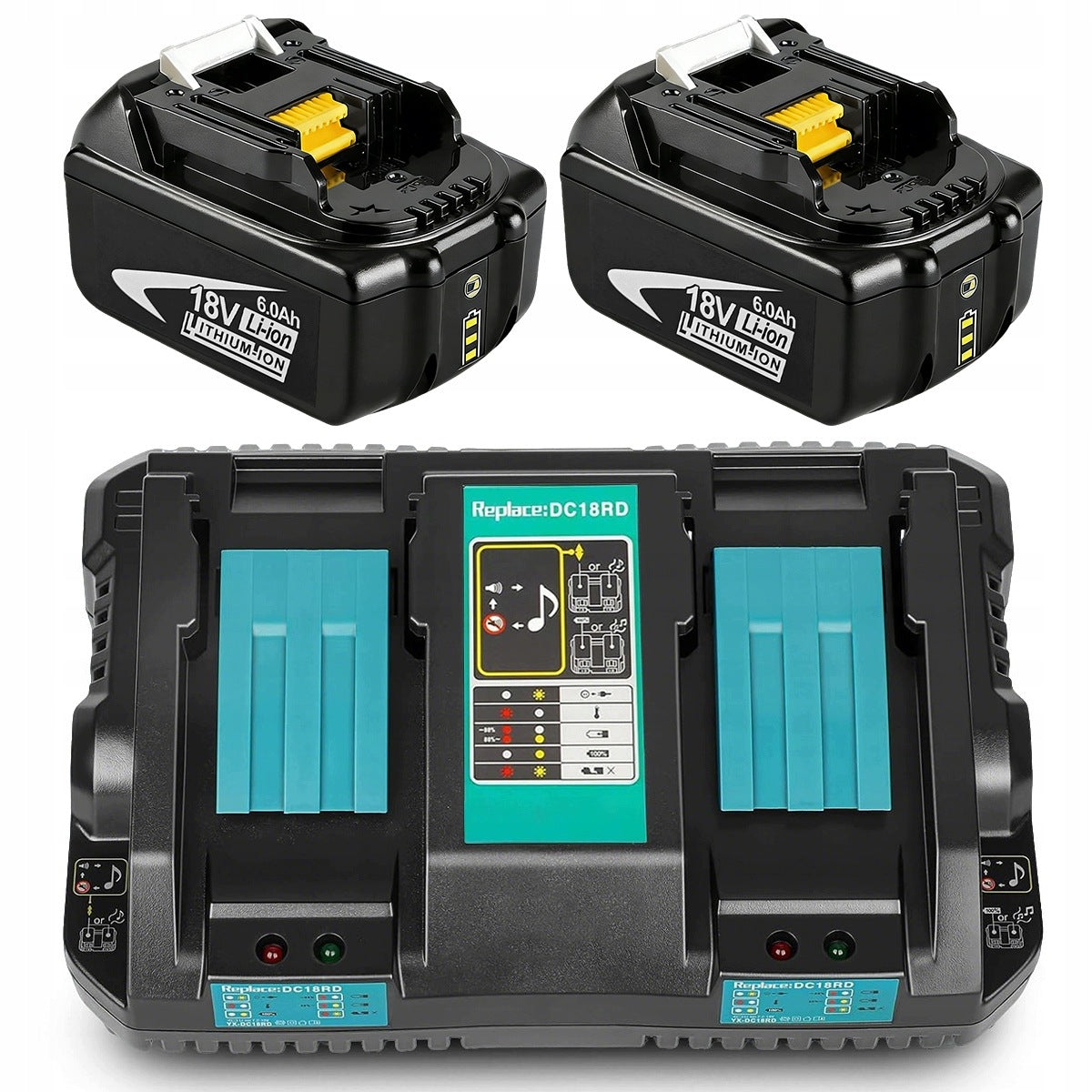 SET: 2X 18V 6.0AH BATTERY + DC18RD DUAL CHARGER FOR MOCK-UP TOOLS Voltage (V) 18 V