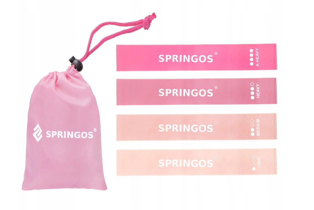 SET 4X RESISTANCE BAND FITNESS EXERCISE TAPE 1-20kg MINI BAND POWER Color pink