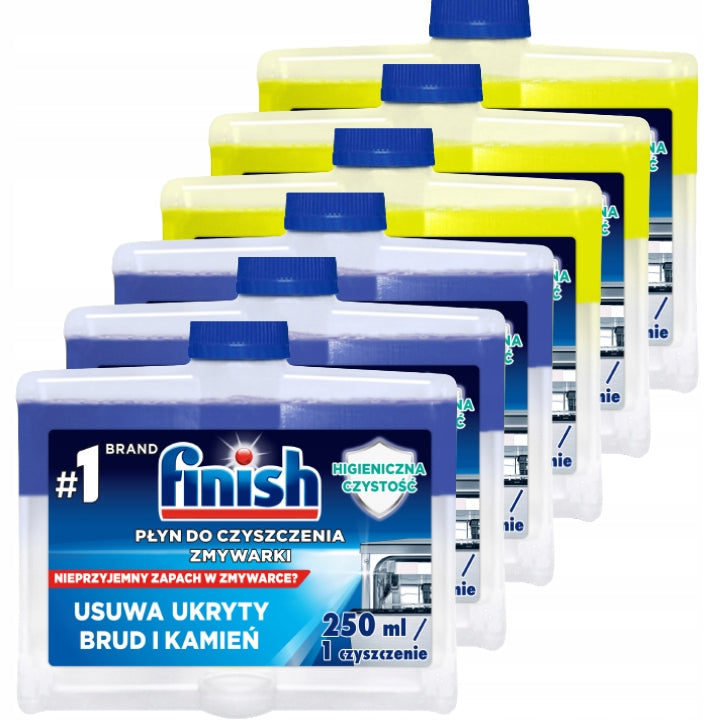 SET 6xFinish Dishwasher Cleaner Set Lemon + Regular 6x250ml