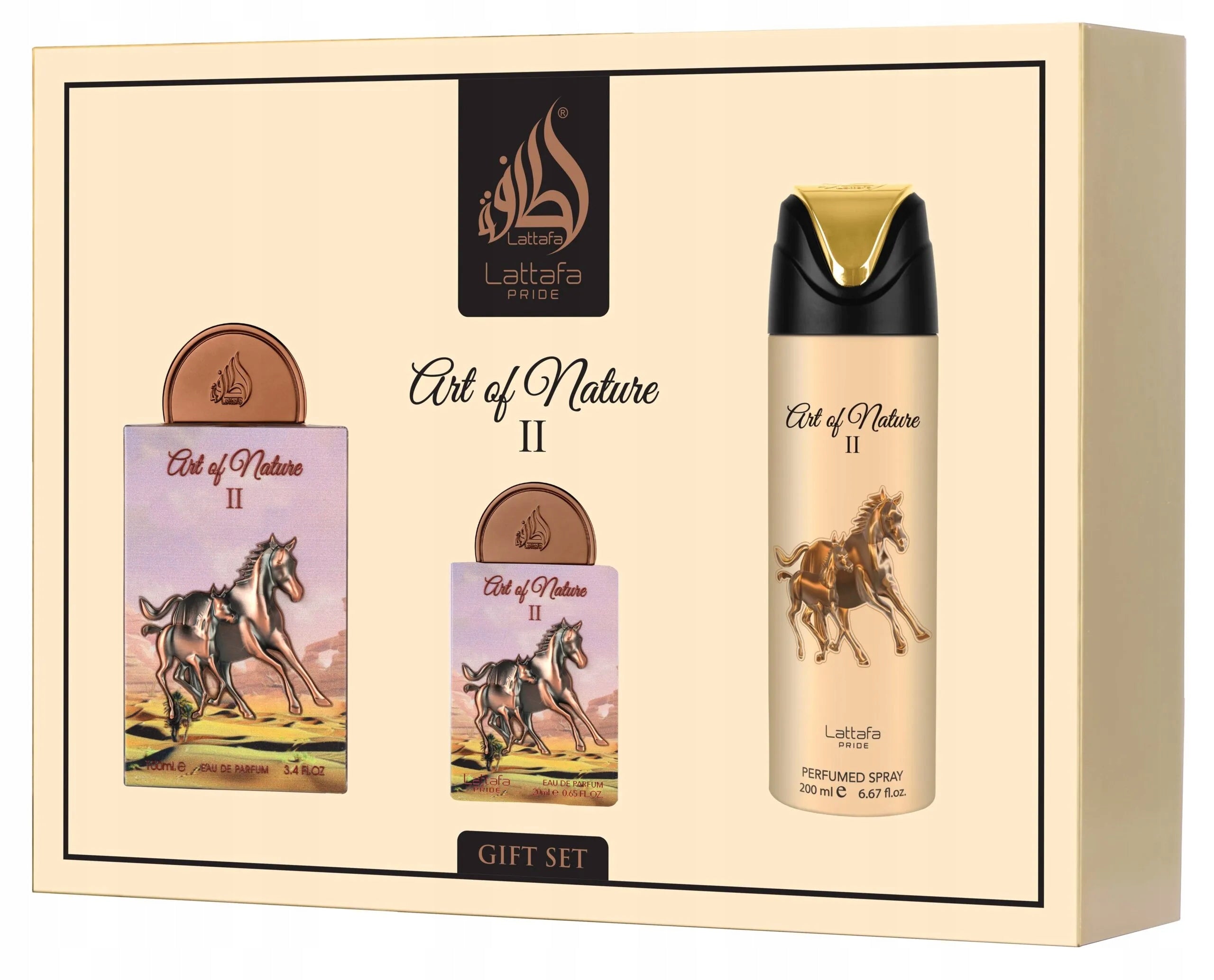 SET ARABIC LATTAFA ART OF NATURE II 100ML EDP+20ML EDP+200ML DEODORANT
