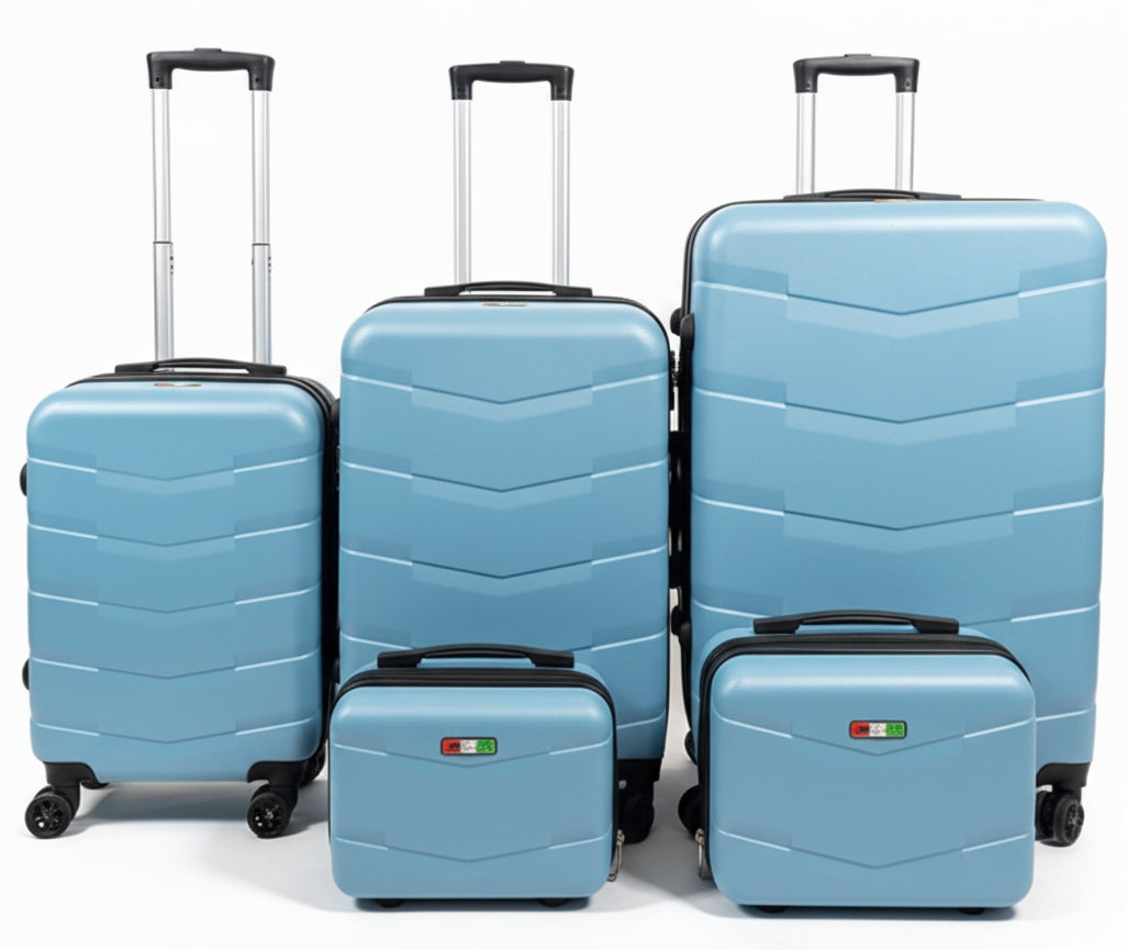 SET BAGIA BARCELONA 5 TRAVEL SUITCASES 4 WHEELS LUGGAGE Brand Bagia