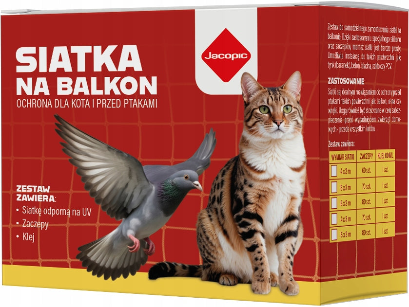 SET BALCONY FOR CAT PIGEONS 4x2m, EYE 50mm WITHOUT DRILLING