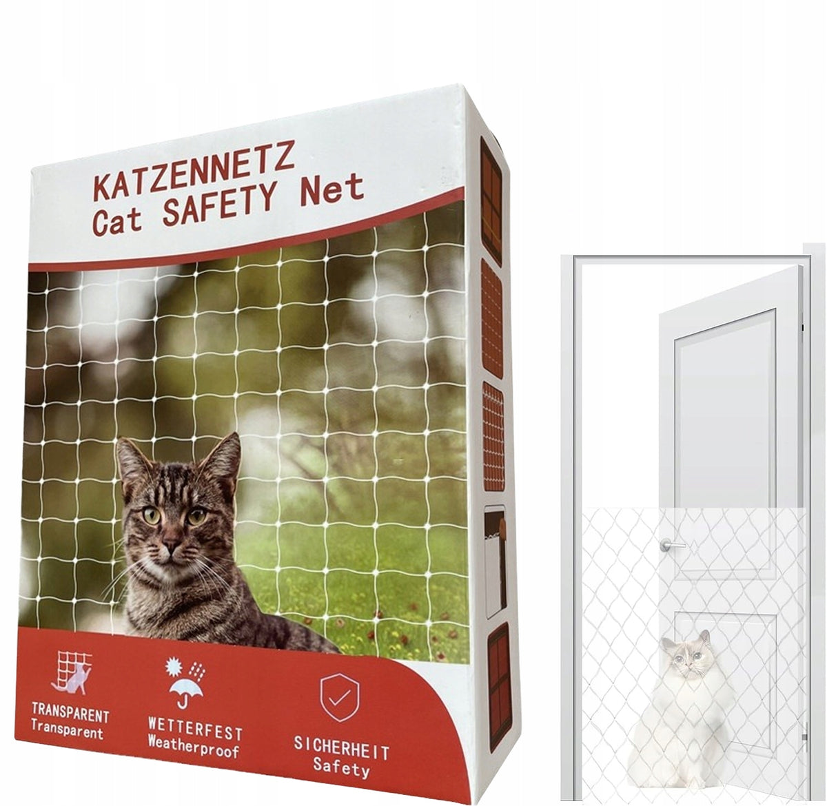 SET BALCONY NET FOR CAT 3x8m WITHOUT DRILLING SAFE CATS