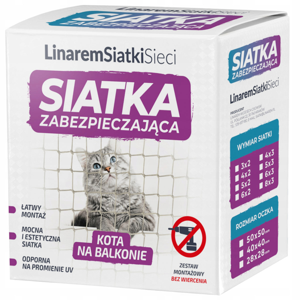 SET BALCONY NET FOR CAT 4x2 WITHOUT DRILLING BRAND SAFE CATS