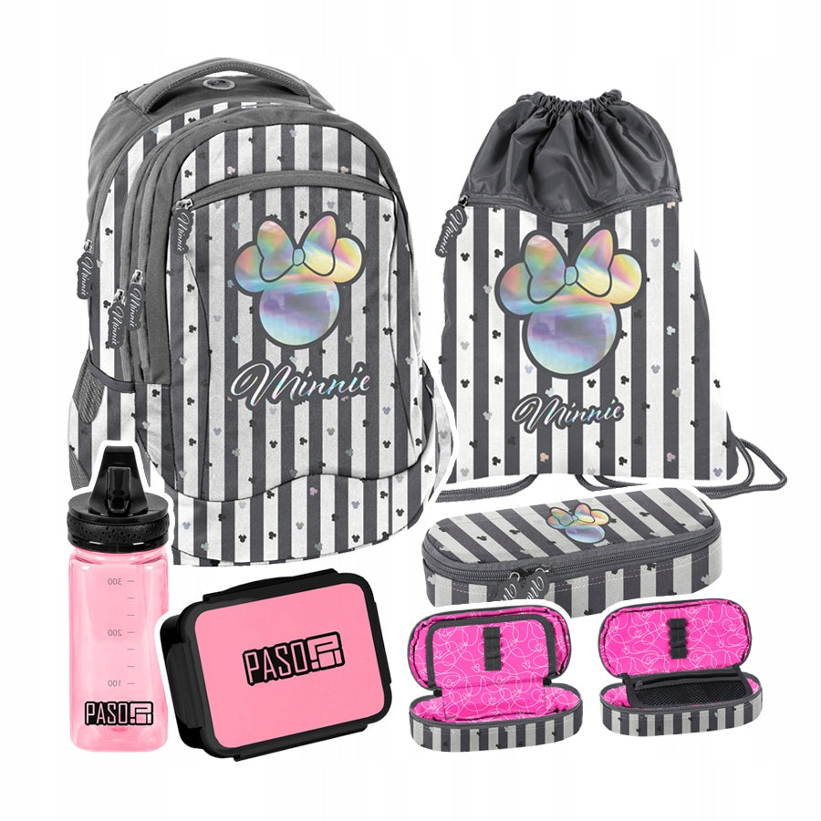 SET BEUNIQ MINNIE BACKPACK BAG PENCIL CASE WATER BOTTLE