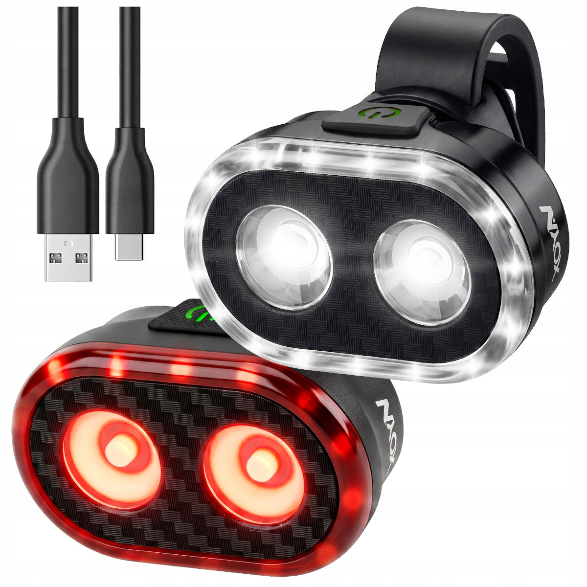 SET BICYCLE LIGHT FRONT REAR LED BATTERY LIGHTING VAYOX