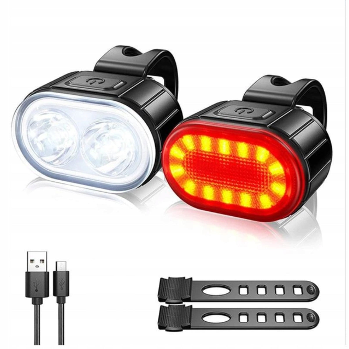 SET BICYCLE LIGHT FRONT REAR LED LIGHT FOR BIKE HANDLEBAR USB
