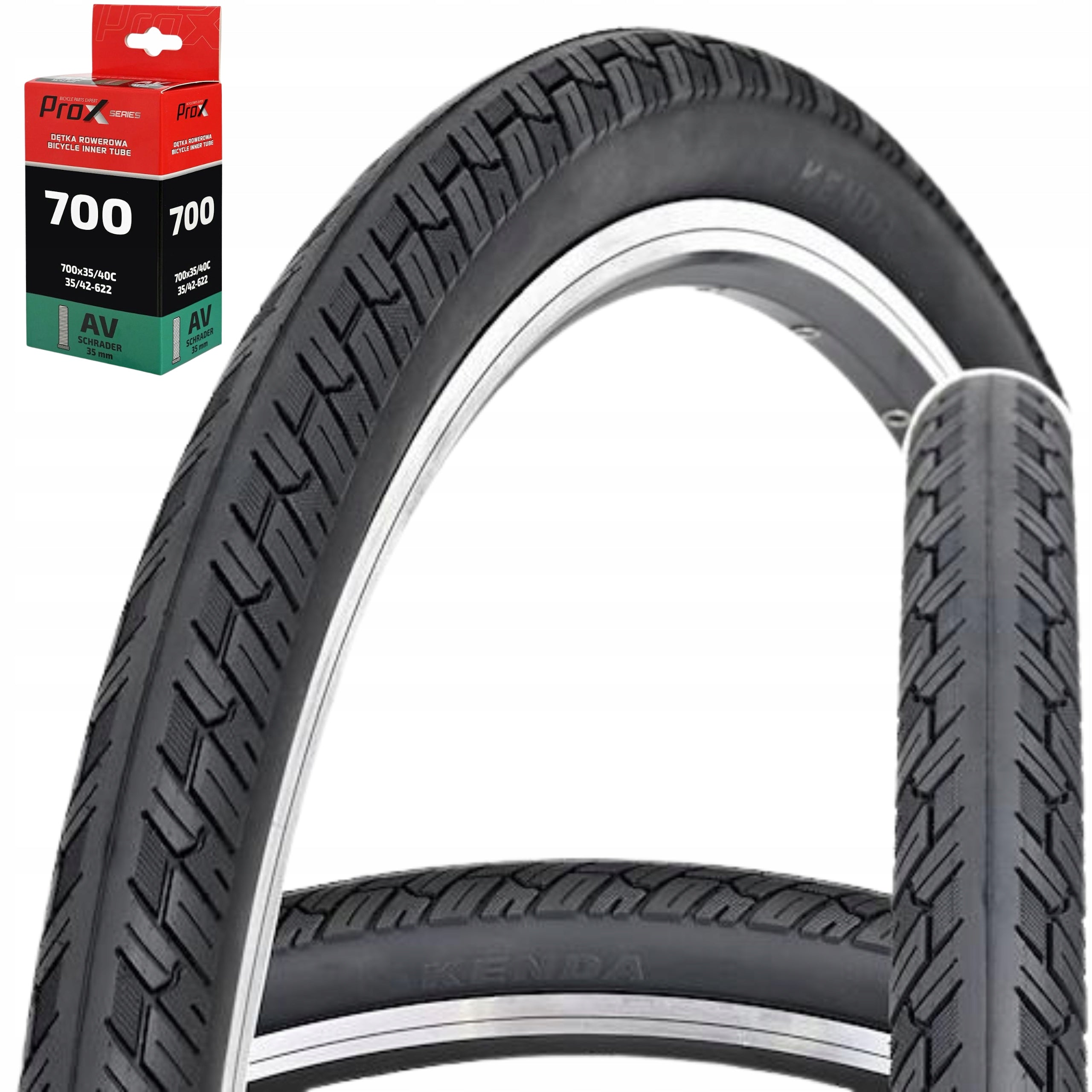 SET Bicycle tyre Kenda K1171 GRAVEL 28" 28x1,60 700x40C + AV inner tube