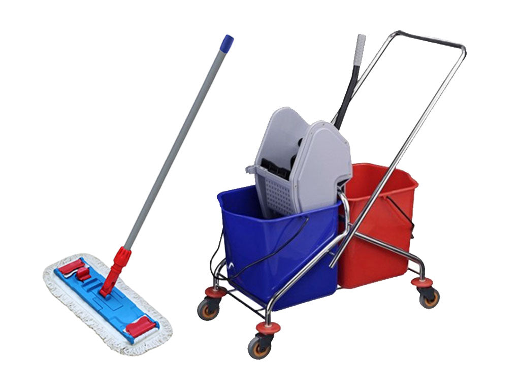 SET CHROME cleaning trolley 2x20l + mop 50CM